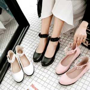 Fashion Flat Shoes Low Heel Round Toe PU Spring 2021 - Style c.html