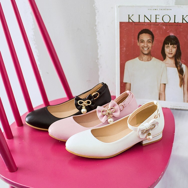 fashion-flat-shoes-pu-round-toe-low-cut-chunky-heel-spring-2021
