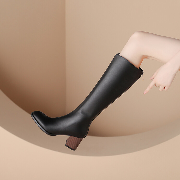womens-high-shaft-slim-boots-with-round-toe-and-chunky-mid-heel
